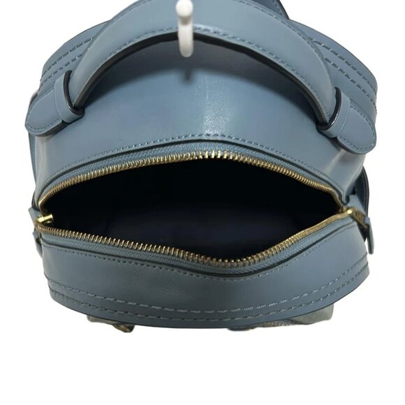 COACH - Navy Light Blue Multi Denim Leather Backpack 191-080625 - Picture 7 of 8